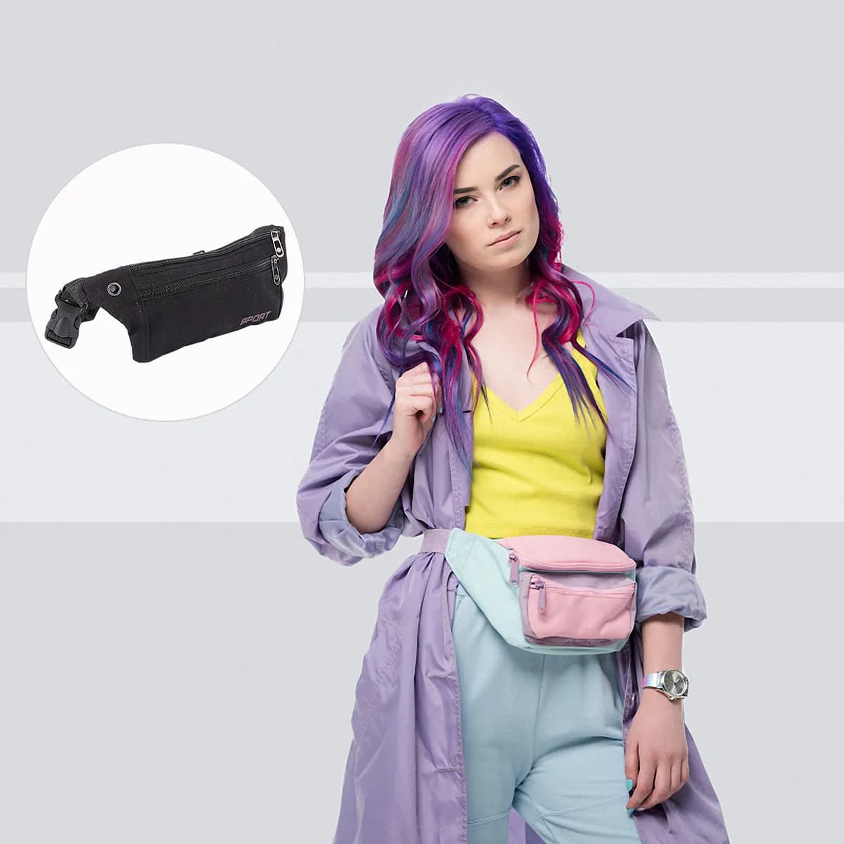Lightweight Waterproof Canvas Waist Pack for Running Hiking Travel Diving Sports Mobile Phone Pouch Adjustable Belt Unisex