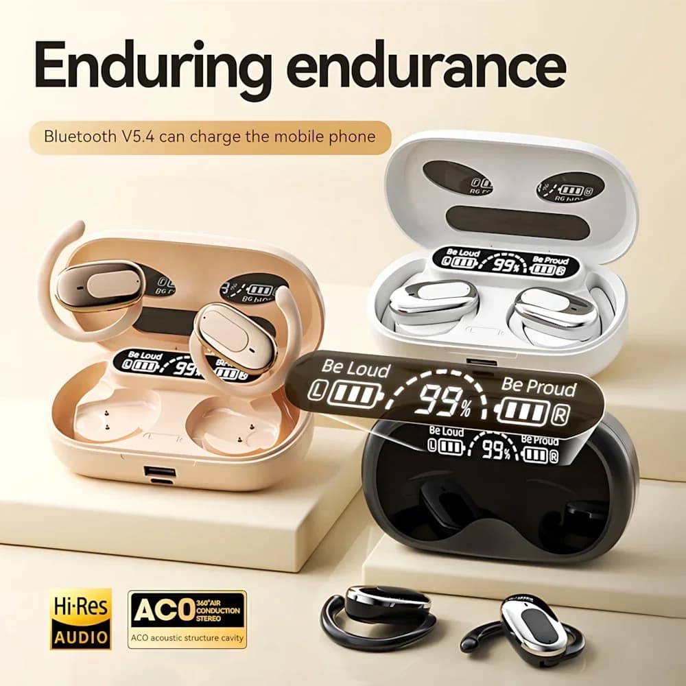 Original wireless headset B19 Bluetooth 5.4 ear hanging headphones HiFi stereo sports earphones with microphone earphones Long life battery