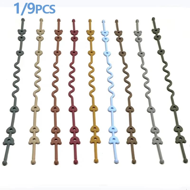1/9PCS Silicone Pacifier Anti Drop Chain Baby Toy Teether Anti Drop Rope Baby Pacifier Chain Anti Loss Chain