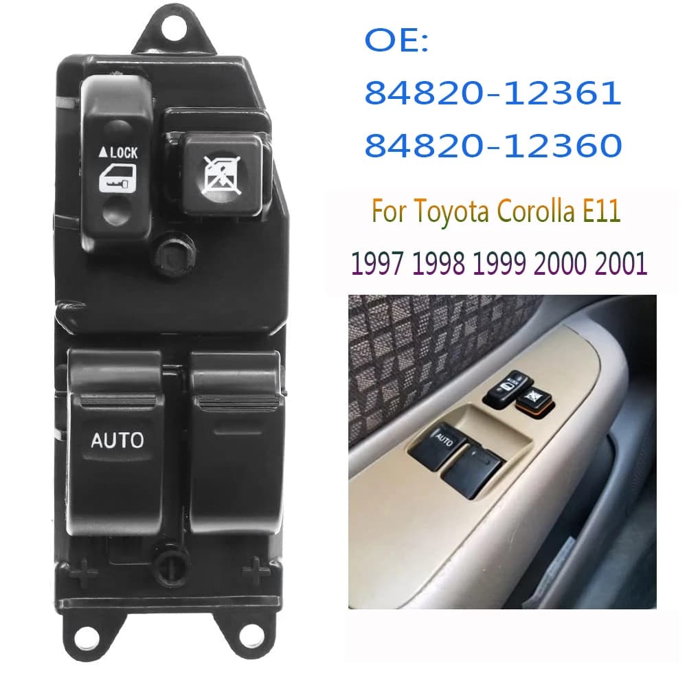 Per Toyota Corolla E11 1997 1998 1999 2001 Anteriore Leftr Finestra Elettrica Interruttore Sollevatore Pulsante di Controllo Parti 84820-12360 8482012361