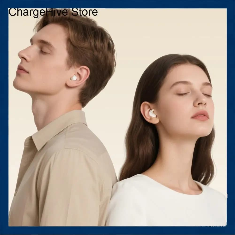 Sleep earphones, Bluetooth headphones with noise cancellation with charging case, small invisible wireless mini headset D8E9