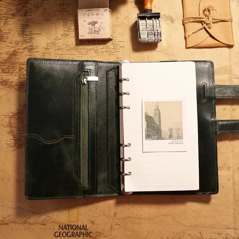 Pelle cerata ad olio Notebook in vera pelle Fatto a mano Vintage Pelle bovina Diario Diario Sketchbook Planner TN Copertina per taccuino da viaggio