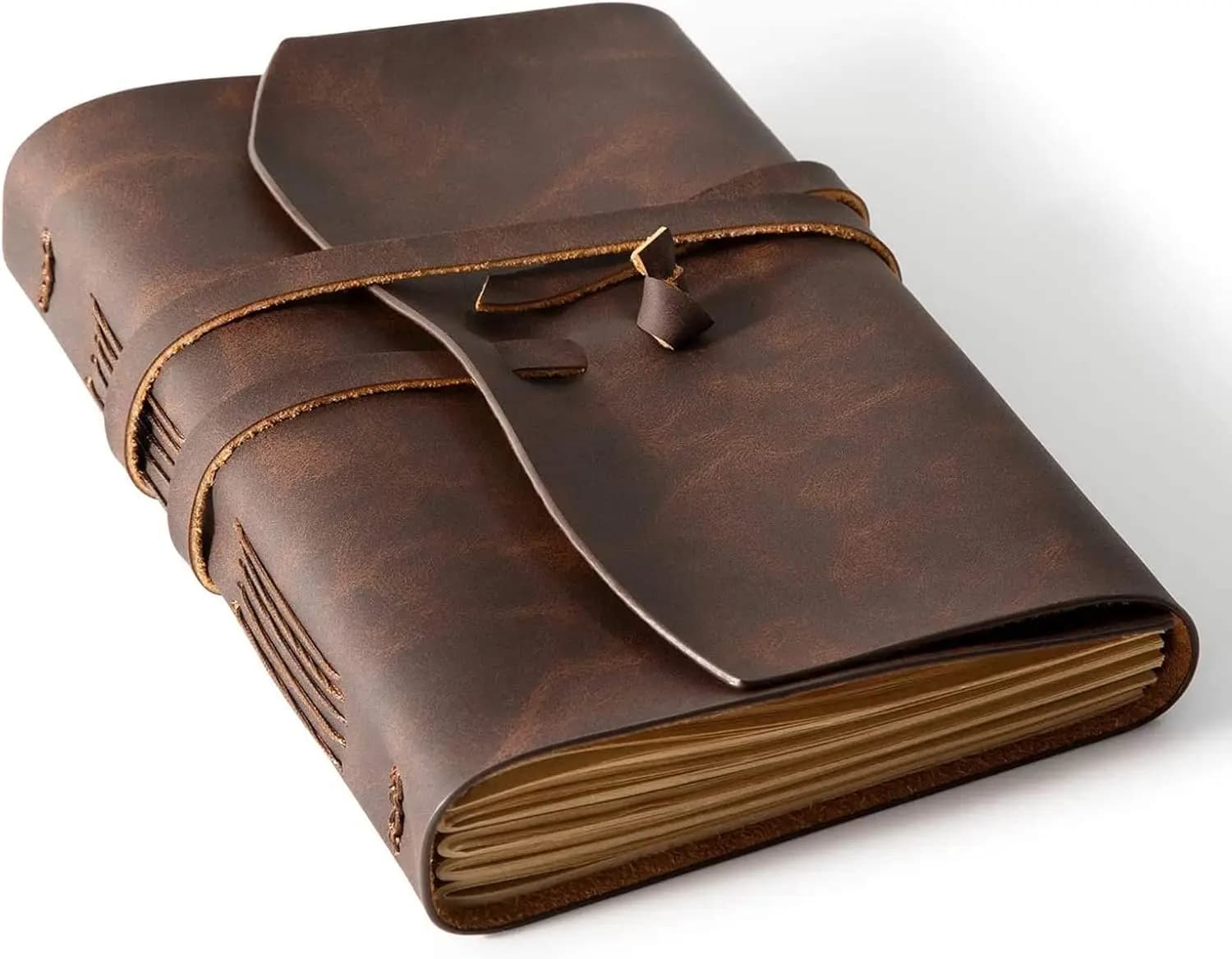 Genuine Leather Journal Notebook 260 Pages 5x7.1 Inches Vintage Writing Diary for Men Women Artists Travel Brown
