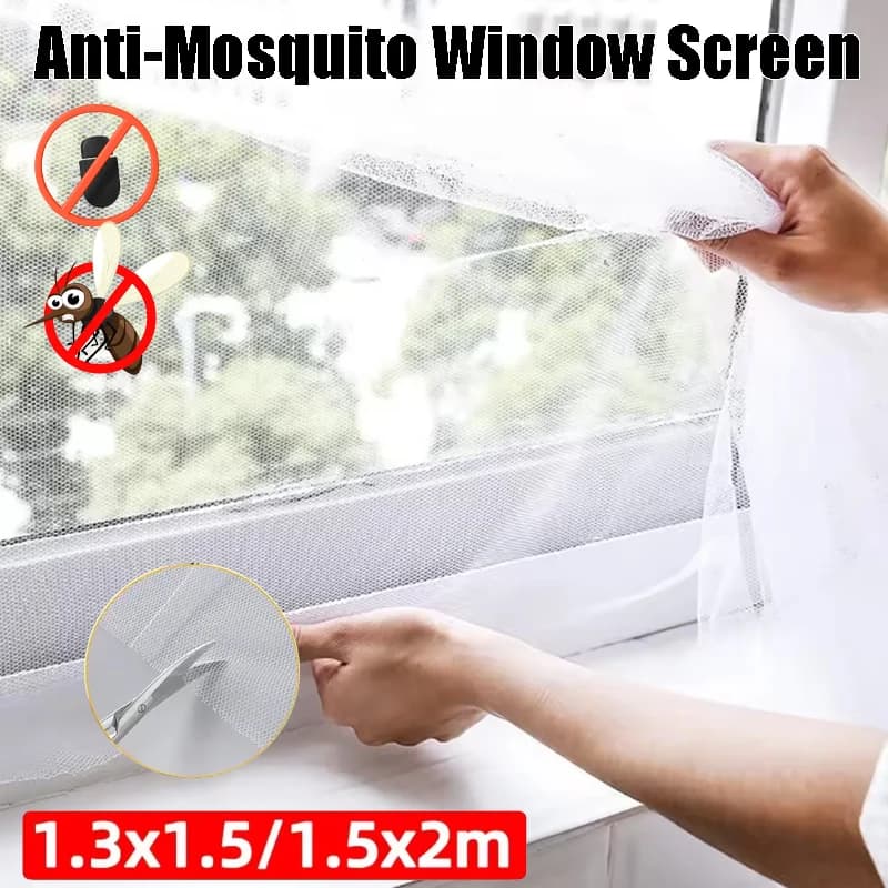 Zanzariera Autoadesiva in Poliestere Spesso con Velcro Rimovibile, Barriera Anti-Insetti Fai-da-Te per Interni, Perfetta per l'Estate