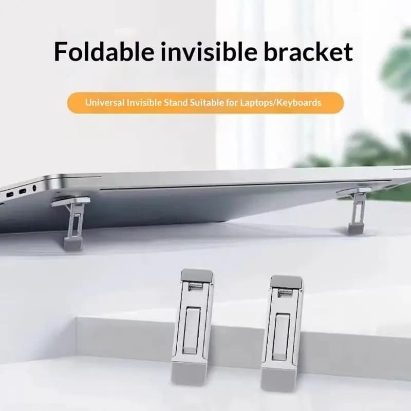 2 Pezzi Supporto Pieghevole Regolabile per Tastiera e Laptop, Rialzo Ergonomico Portatile per Tastiera da Scrivania