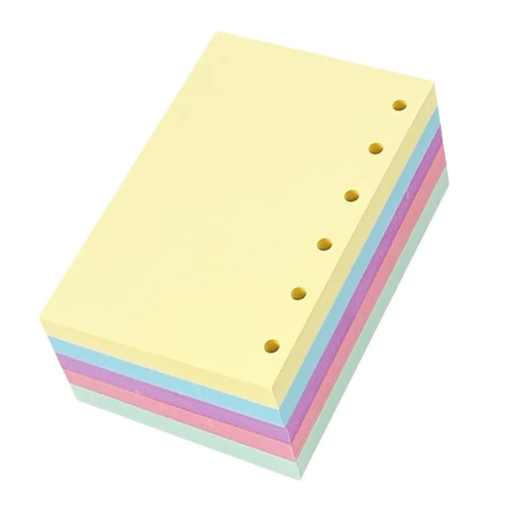 Ricambi per Quaderno a Colori da 250 Pagine, Ricariche per Raccoglitori a 6 Fori, Organizer Ricaricabile, Quaderno a Fogli Mobili per Scuola e Ufficio, Diario