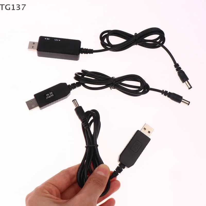 1 Set DC 5V A 12V WiFi A Powerbank Cavo Connettore Cavo USB Convertitore Boost Cavo Step-up Per Router Wifi Modem ventola 5.5*2.1mm