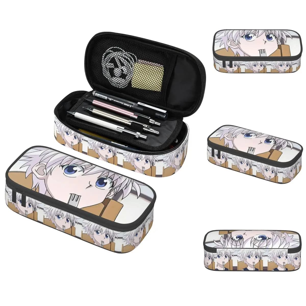 Astuccio per matite di Killua Zoldyck, anime Hunter X Hunter, regalo per studenti, portapenne, borsa per cancelleria, portaoggetti per penne