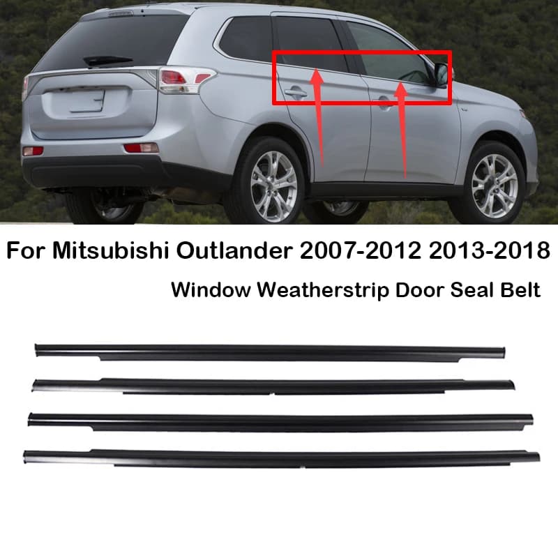 4 pz/set Finestra Esterna Guarnizione Porta Laterale Modanatura Cintura di Tenuta Per Mitsubishi Outlander 2007-2012 2013-2018 5727A007 5727A008