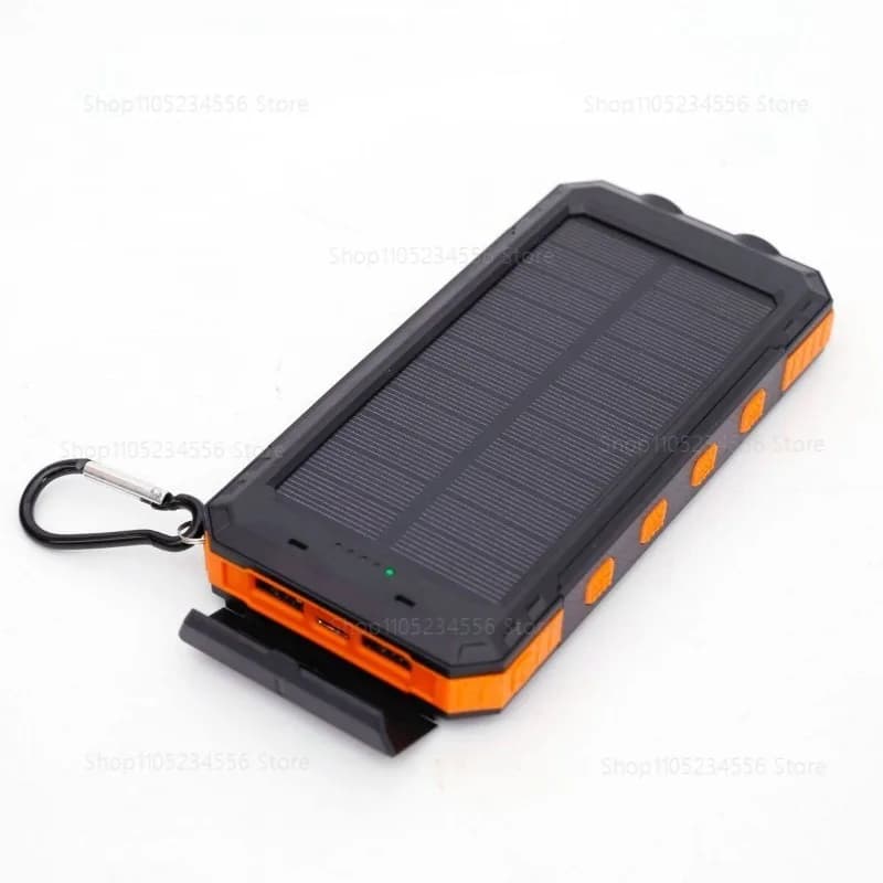 Power Bank Solare da 20000mAh, Caricabatterie Portatile Impermeabile a Ricarica Rapida con Pannello Solare e Supporto | Caricabatterie per Telefono da Esterno