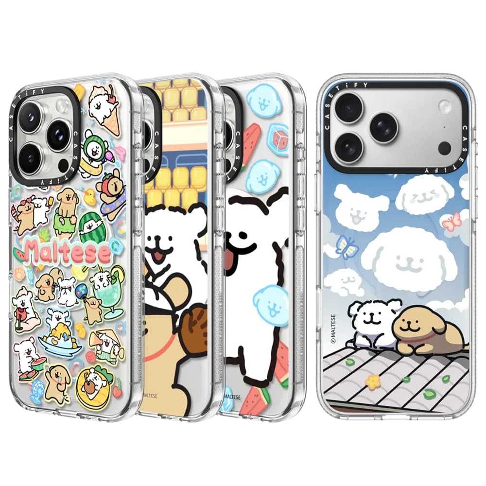 CASETiFY Serie Art Dog Cute con Cane Maltese Custodia Magnetica Anti-caduta per iPhone 13 14 15 16 17 Pro Max Air 16 Plus Cover Protettiva