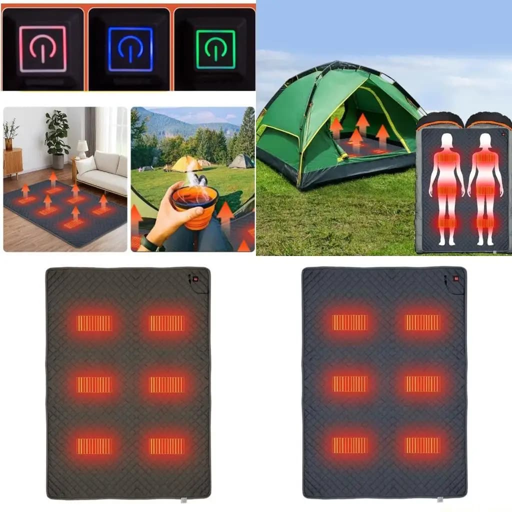 31BE Sacco a riscaldato da campeggio Coperta riscaldata tramite USB Fodera per sacco a riscaldato