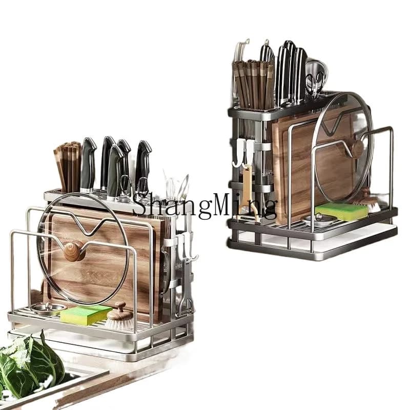 ZYY Kitchen Knife Holder Shelves Multifunctional Shelf for Home Use Integrated Storage Shelf