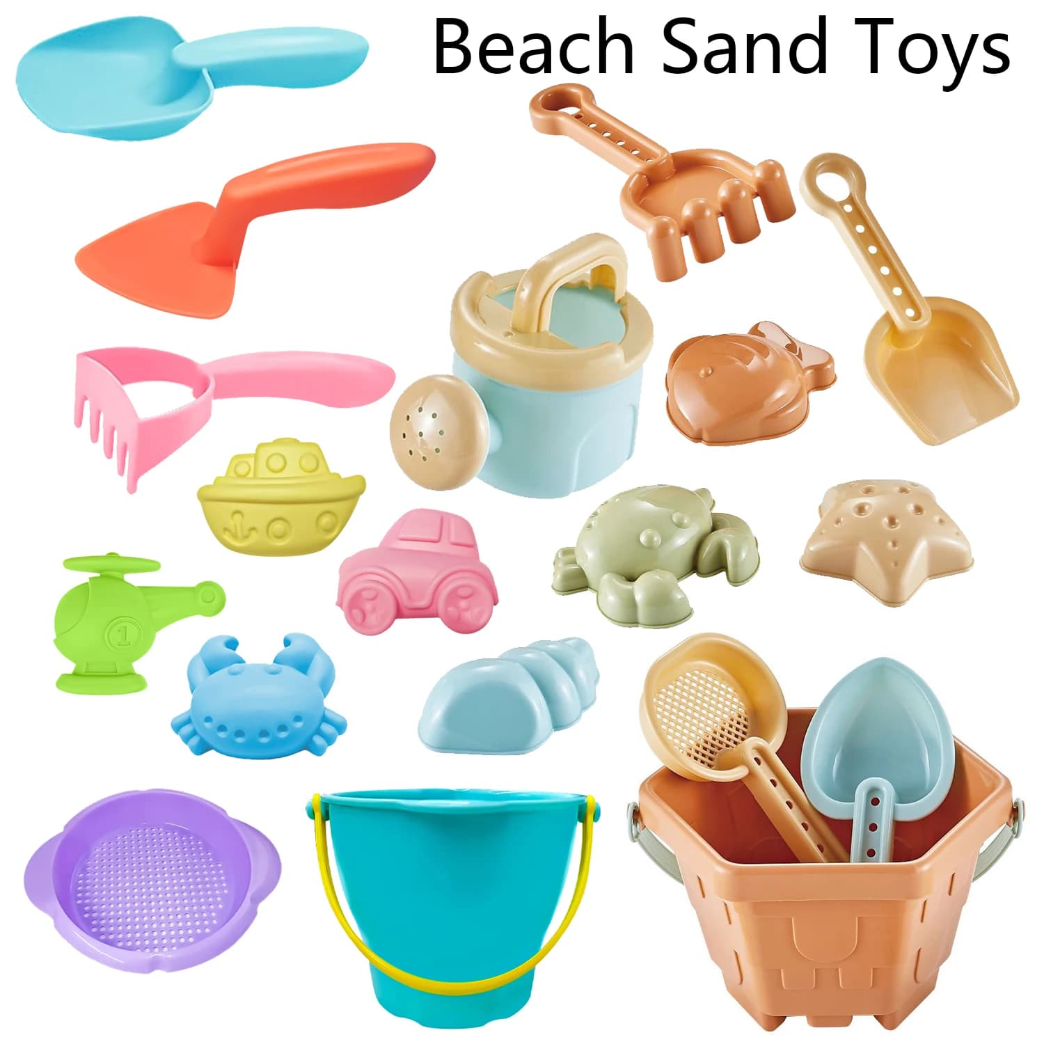 Giocattoli da spiaggia per bambini Bambini Set da gioco con sabbia estiva all'aperto Neonati che scavano pale in plastica con sabbia Secchi Giochi d'acqua Giocattoli da spiaggia per bambini