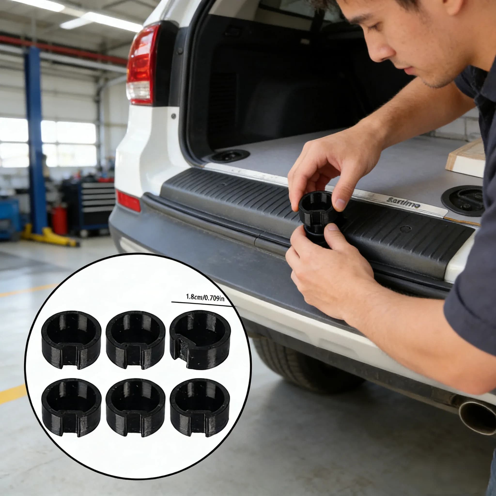 6 pz. Tappi di copertura per il portellone posteriore del camper, tappi per viti, coperture inferiori per portiera, accessori per portellone Volkswagen T5 T6 T6.1