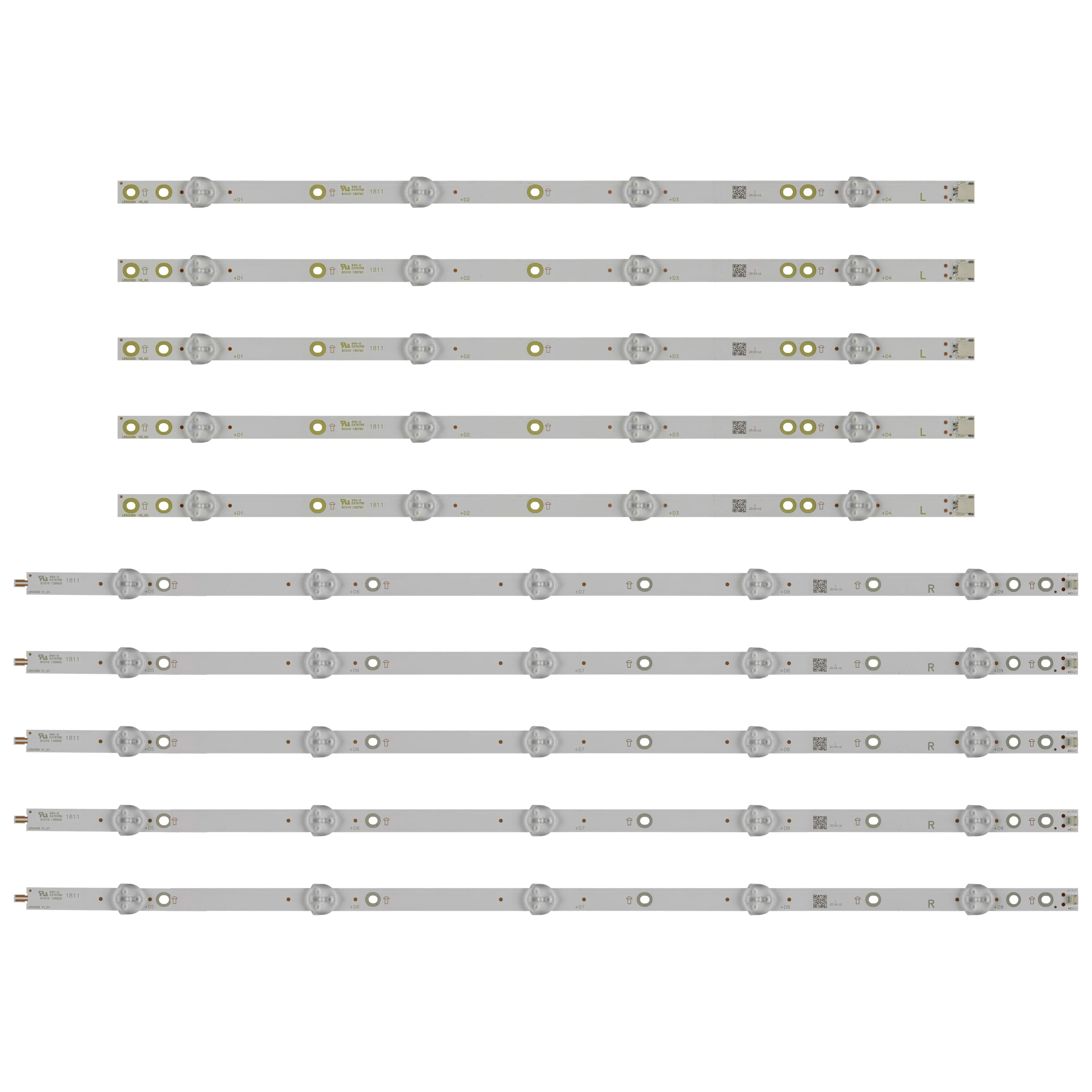 10pcs LED strip For 50PUS6201/12 50PUS6162/05 50PUG6102/78 50PFK6550 LB50082 LB50086 LB50089 V0 V1 15626A 15627B 14247A 14246A