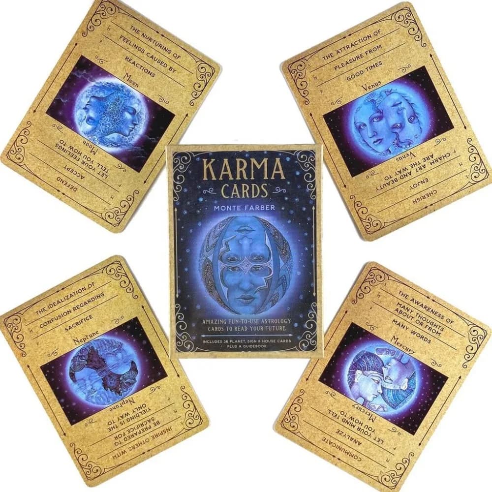 Carte Oracle Karma, Gioco da Tavolo per il Tempo Libero, Carte dei Tarocchi per la Predizione del Futuro, 10,4*7,3 cm