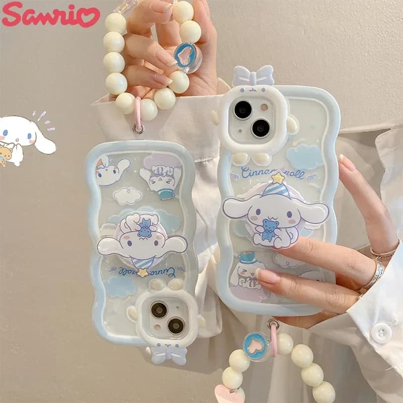 Hello Phone Case Kitty for IPhone 12 13 14 Pro Max 15 Pro Max Case Shell 7 8 Xsmax Covers with Bracelet Phone Holder