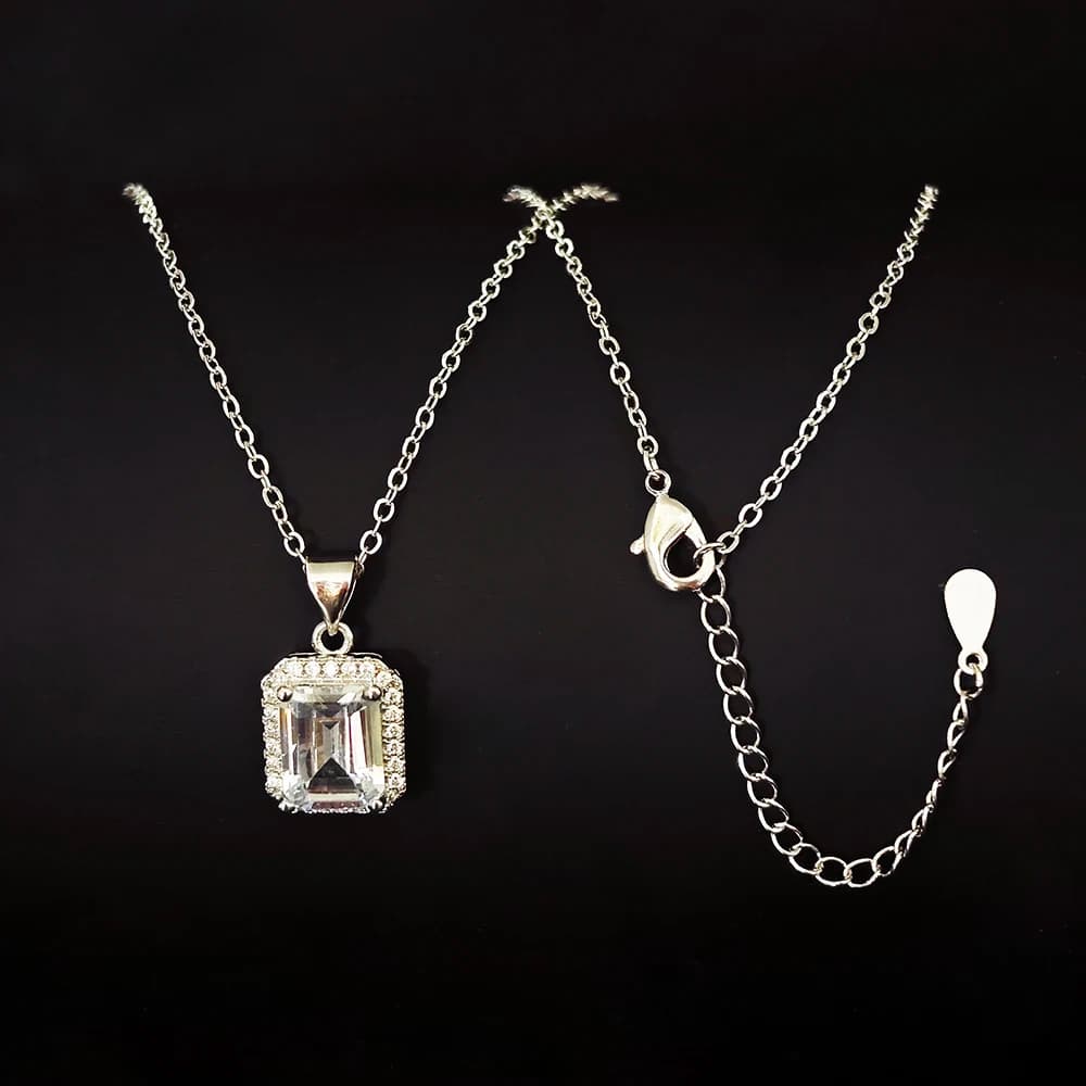 Argento Nero Rosa Verde Blu Colore sul collo Collana con pendenti con catena per le donne Regalo di nozze Gioielli di moda di lusso X1997