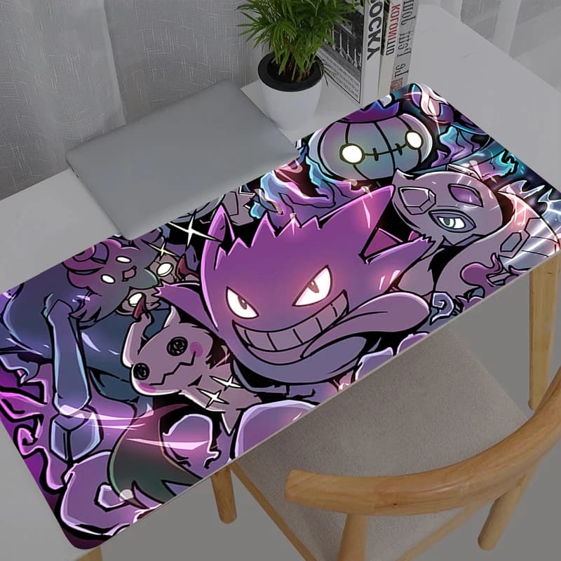 Carpet for Mouse XXL Gengar Pokemon Pikachu, PC Gamer keyboard, Mousepad with White Edge and Rubber Nappine