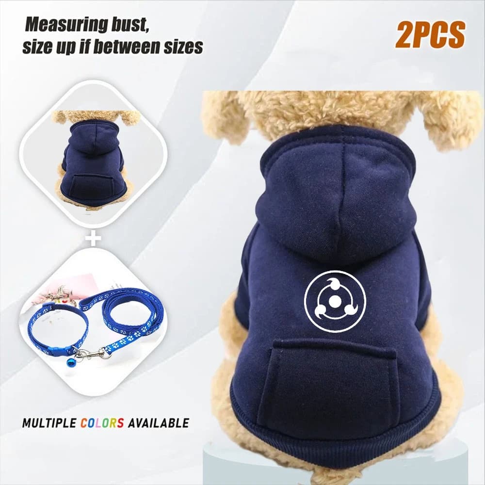 2PCS (dog and Cat Vest+rope Loop) Dog Hat Hoodie, Pet Supplies, Minimalist Hoodie, Pet Cat and Dog Hoodie