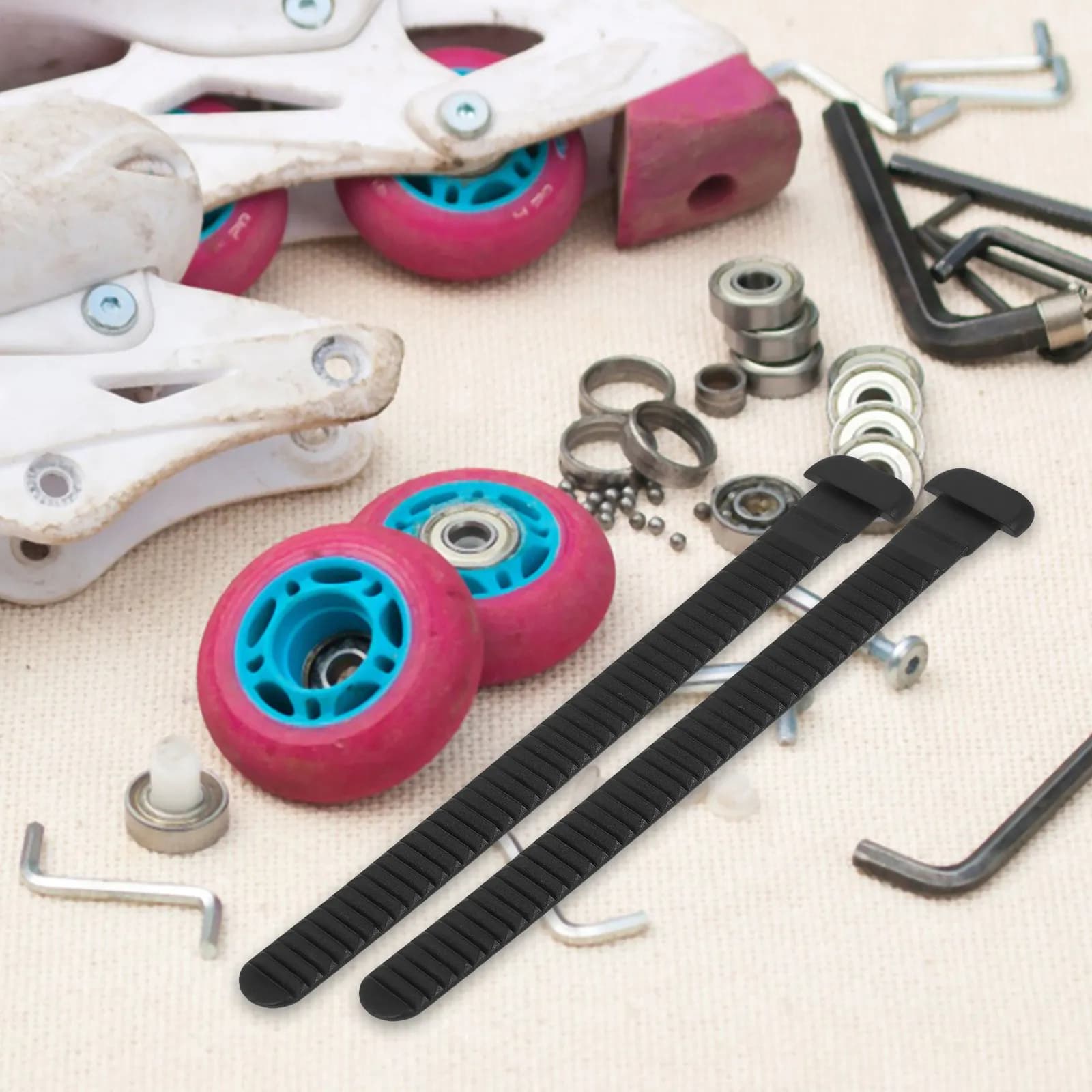 6Pcs Inline Skate Buckle Replacement Adjustable Ladder Strap Kit Snowboard Binding Strap Roller Skate Accessories 5.3x0.9 Inch