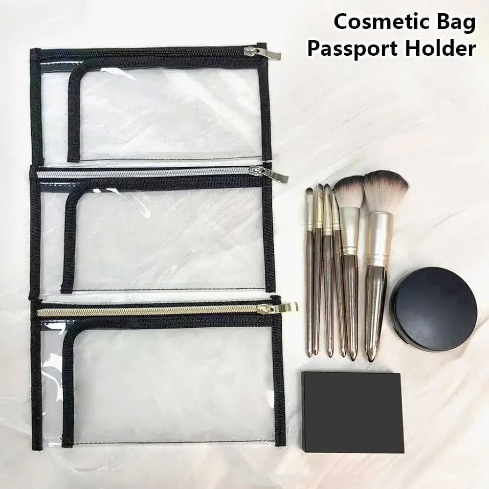 1 pz Nuova Borsa Cosmetica in PVC Impermeabile Trasparente Porta Passaporto da Viaggio Portatile Beauty Case