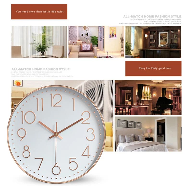 Simple Silent Circular Wall Clock with Pointer Display Fashionable Wall Clock for Office and Bedroom Home Decoration