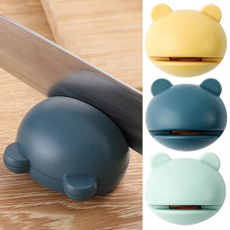 Multifunzione Cartoon Frog Shape Design Mini affilacoltelli utensili da cucina forbici a grana gadget da cucina utensili da cucina