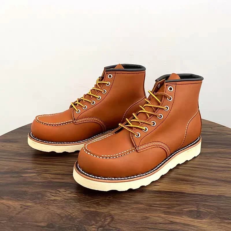 Stivaletti con guardolo Goodyear fatti a mano Scarpe da uomo in pelle di mucca Utensili Stivali da moto unisex Deserto Autunno Inverno Ali vintage