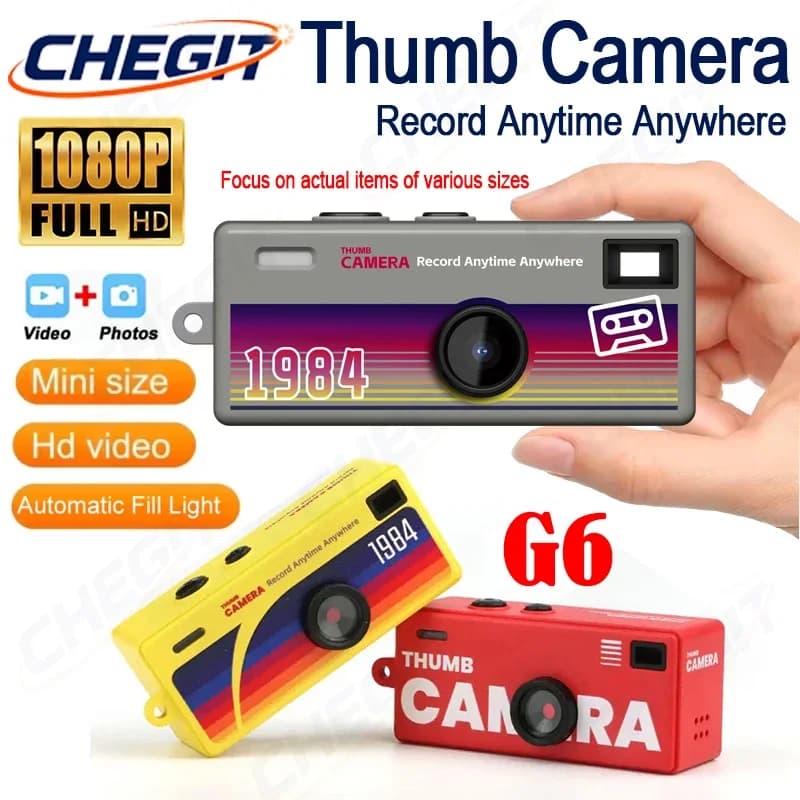 Nuova Mini Telecamera Portachiavi G6 2026, Videocamera d'Azione Retrò 1080P, Piccola Videocamera con Registratore Audio/Video, Supporto Scheda di Memoria