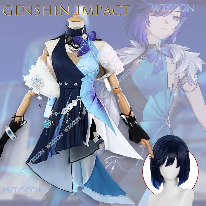 Gioco Cos Genshin Impact Yelan Serene Courtyard Soiree Costume Cosplay Abito da sera elegante Festa di Halloween Donna Tacco alto Sexy