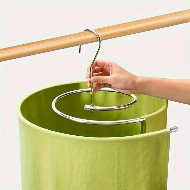 Stainless Steel Spiral Stretcher, Polished Surface, Circular Rotating Seat for Balcony, Versatile Support for Drying Bed Linen