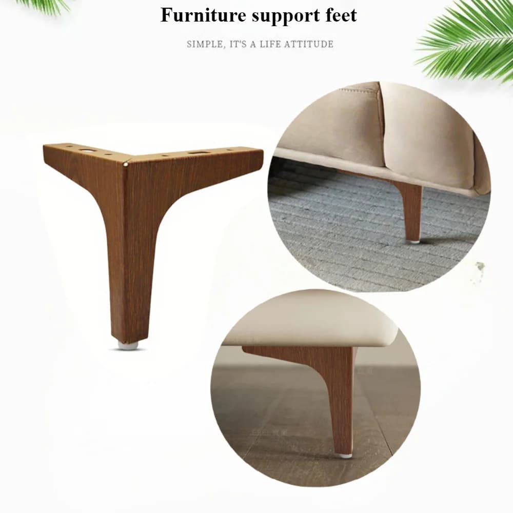 [Gambe in metallo rustico] 4 pezzi Gambe per mobili in metallo con venature del legno 10/15 cm Gambe per mobili color noce Stile rustico Sostituzione semplice del divano