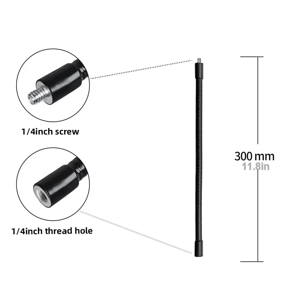 New flexible lightweight tripod extension tube with single-foot metal rod with reflex camera stabilizer for 1/4 inch screw tripod