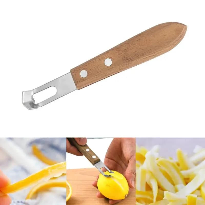 Pelapatate per Limoni in Acciaio Inossidabile, Resistente alla Corrosione, Ecologico, Antiruggine, con Manico in Legno, Utensile da Cucina, Coltello per Sbucciare