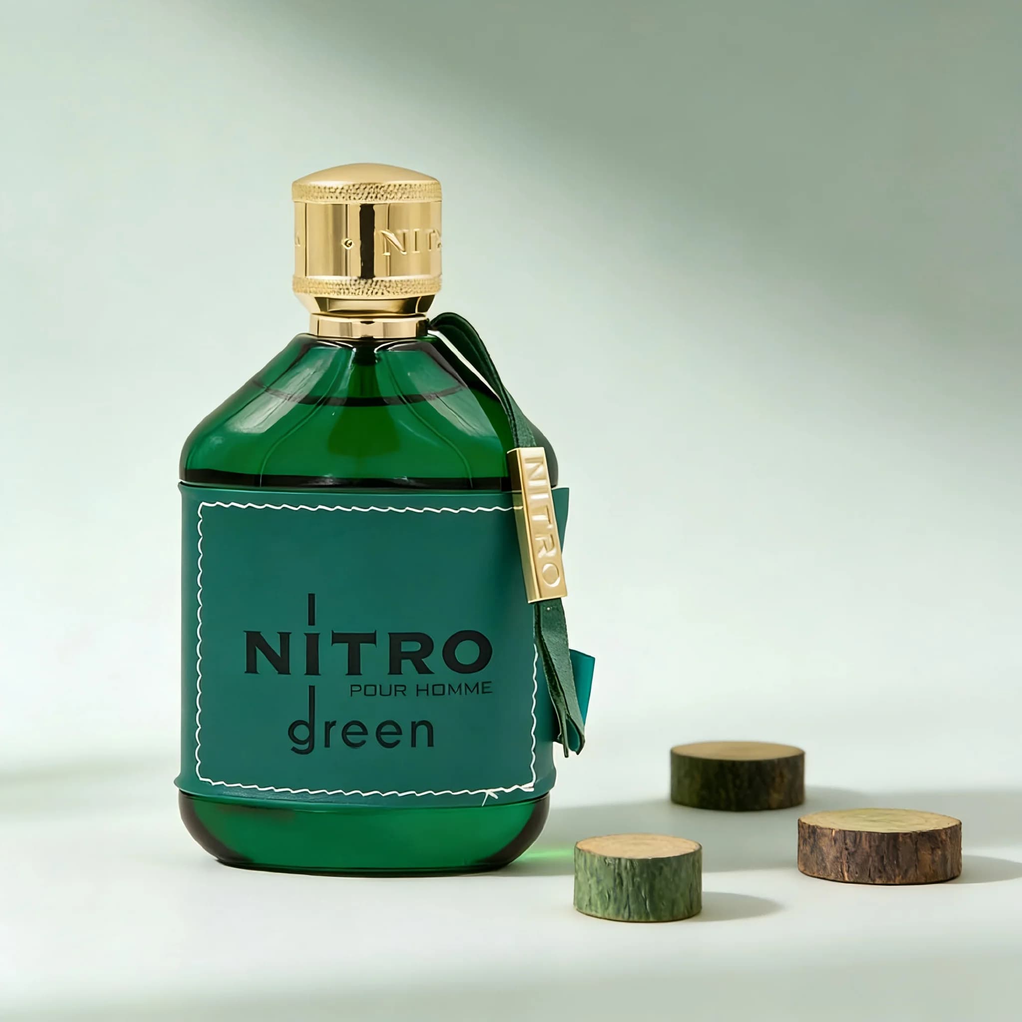 NITRO Green Pour Homme Eau de Parfum: 100ml Flacone Verde, Profumo Fresco di Pino e Muschio per Uomo