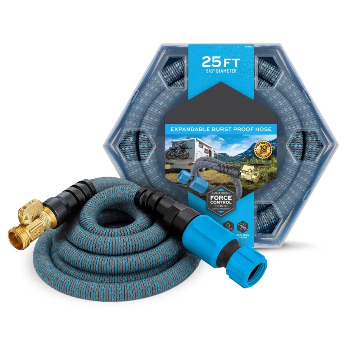 5/8 pollici Tubo da giardino espandibile da 25 piedi (diametro x lunghezza), resistente alle forature, flessibile e leggero, per irrigazione di prati, giardini, piante, patio o lavaggio auto, durevole, facile da riporre, portatile e di lunga durata, ideale per l'irrigazione domestica e all'aperto.