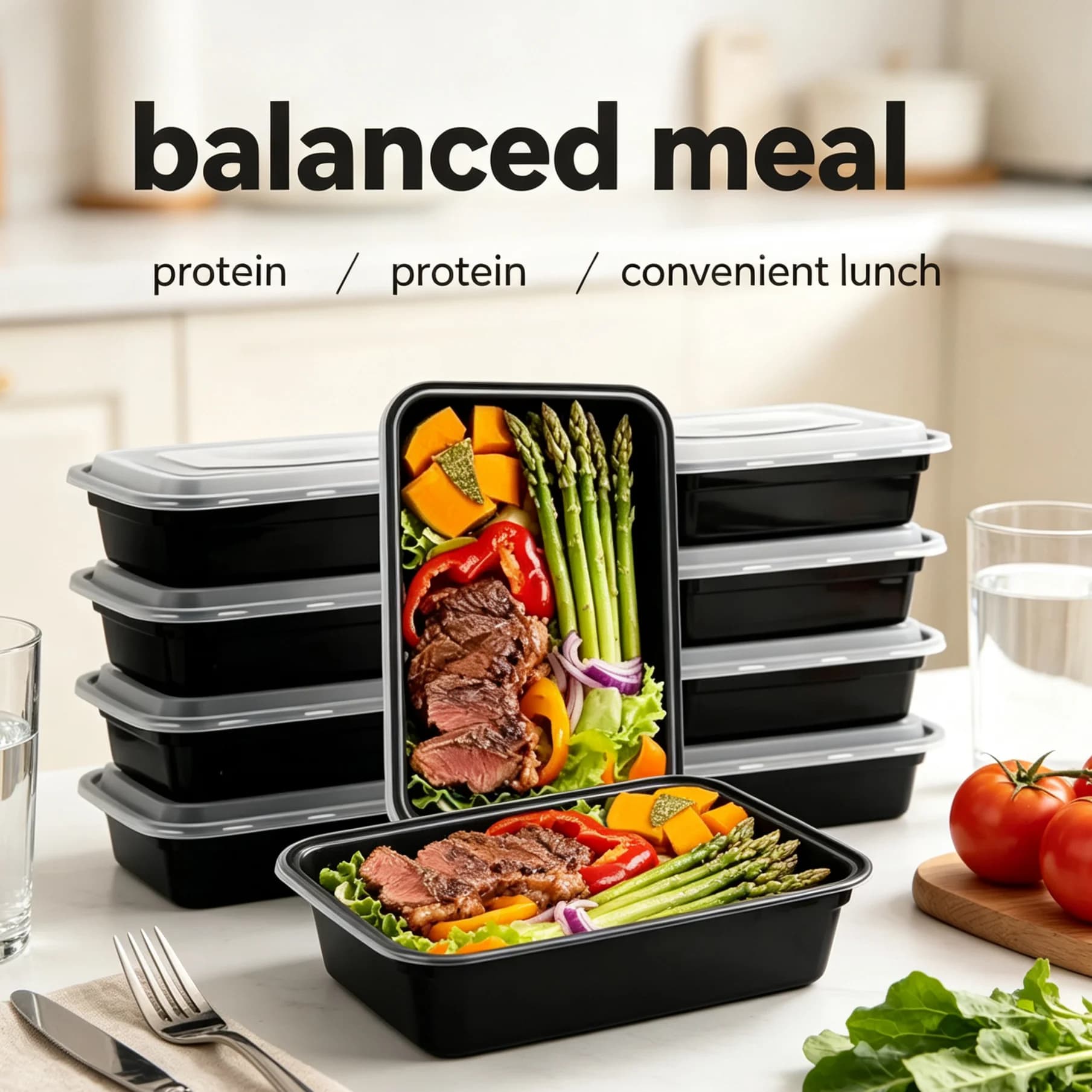 10Pack 35oz Meal Prep Containers Disposable Food Storage Containers with Lids, 1-Compartment Food Storage Plastic Stackable To G