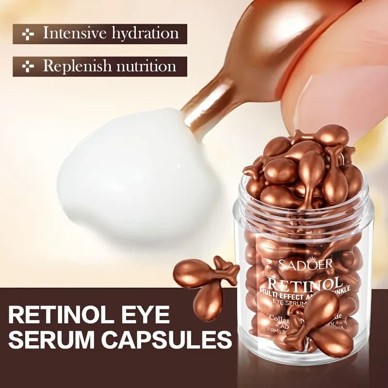 SADOER Siero Contorno Occhi in Capsules Multi-Effetto al Retinolo Anti-Rughe e Rassodante, Delicata Hydrating Cream for Eye Care