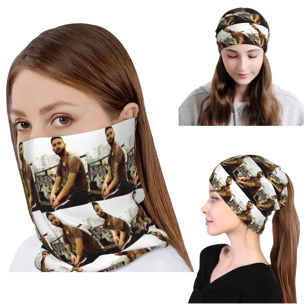 Kendji Girac Gitano Bandana, Copricollo, Maschera, Sciarpa, Copricapo Multifunzione, Berretto per Uomini e Donne, Adulti, Invernale