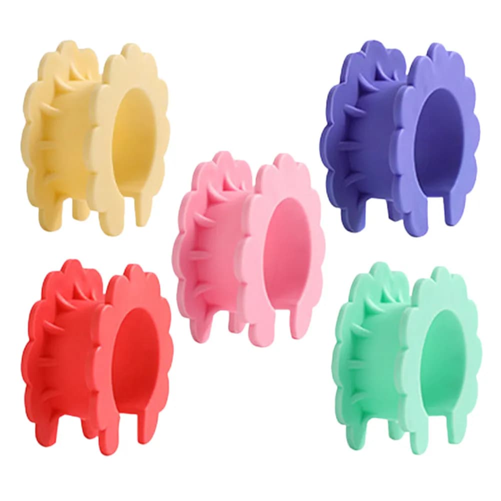 5Pcs Windproof Silicone Hanger Buckle Flower Shaped Non Slip Grips Clothes Drying Colorful Fixing Buckles Home Travel