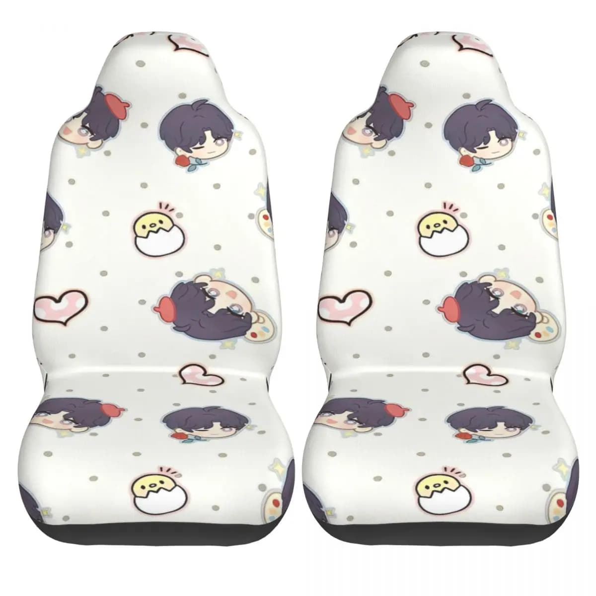 Car Seat Covers Anime Love And Deepspace Rafayel 2 pieces Kawaii Car Seat Covers Polyester Comfort for Bus