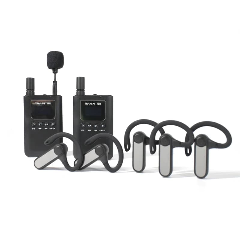 Auricolare sussido Altoparlante audio Sistema di guida turistica Trasmettitore remoto wireless Ricevitore Walkie talkie personalizzabile