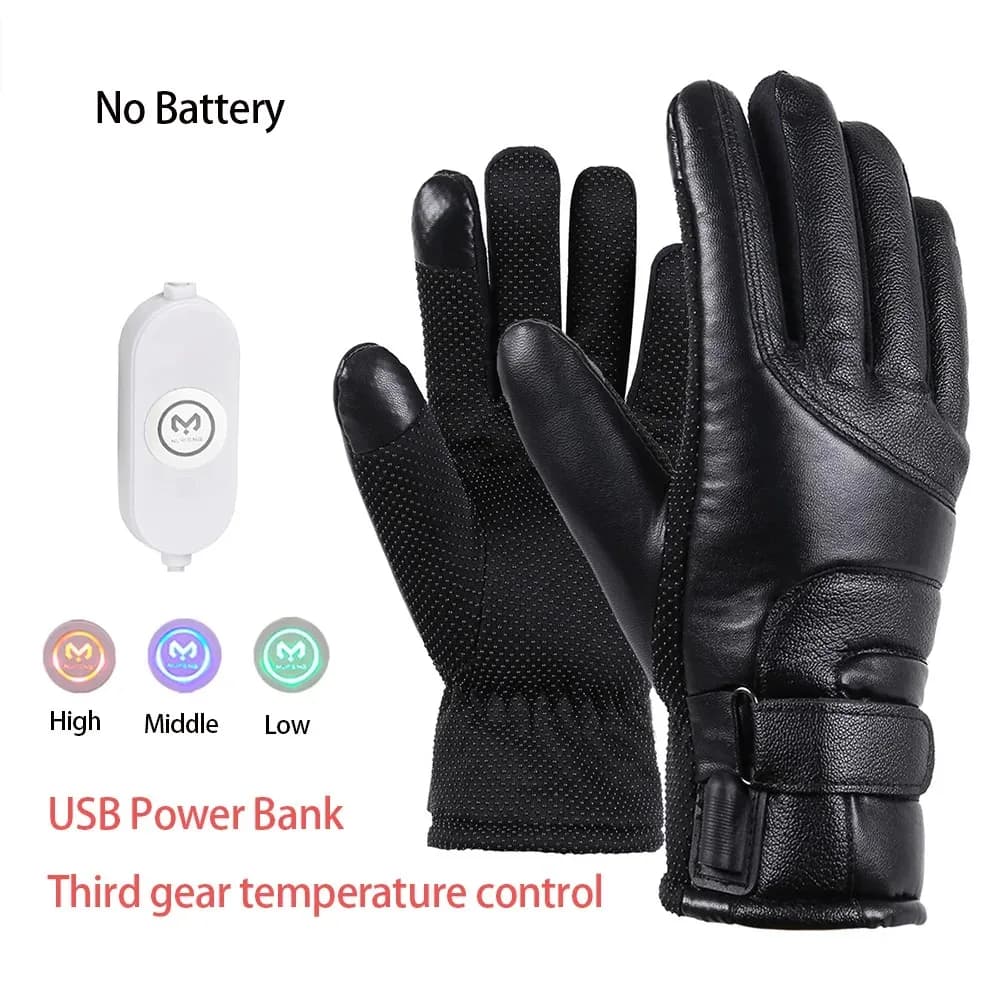 Men Women Electric Heated Skiing Gloves USB Rechargeable Hand Warmer Winter Thermal Touch Screen Non-slip Cycling Gloves