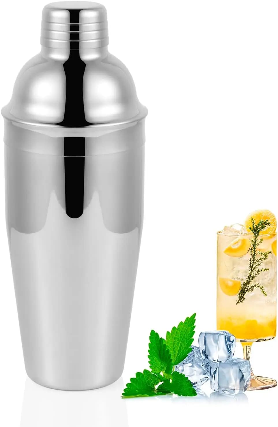 Shaker per Cocktail in Acciaio Inox da 24 oz con Colino Integrato, Mixer per Martini, Margarita, Mojito, Whisky, Vodka, Kit da Barman