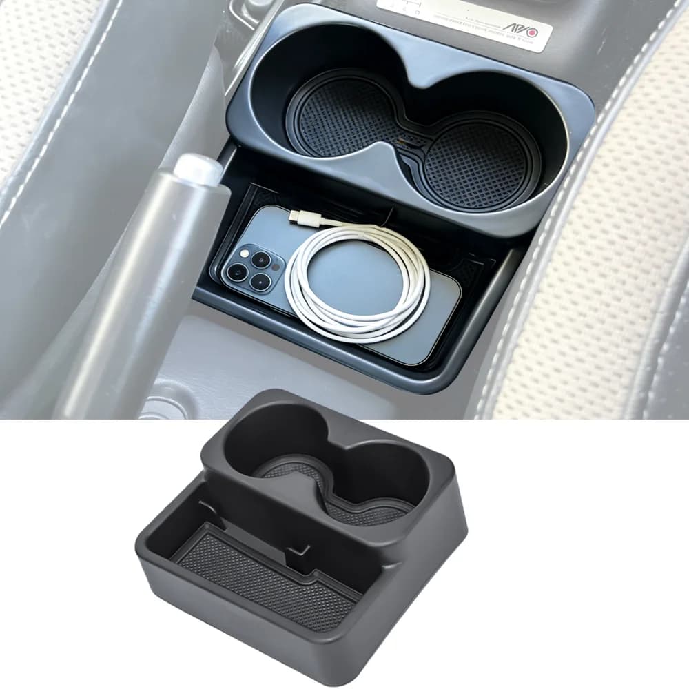 Organizer per Console Centrale Auto con Portabicchieri per Suzuki Jimny Modello MT 1998-2018, Accessorio Interno per Ordinare e Riporre Oggetti