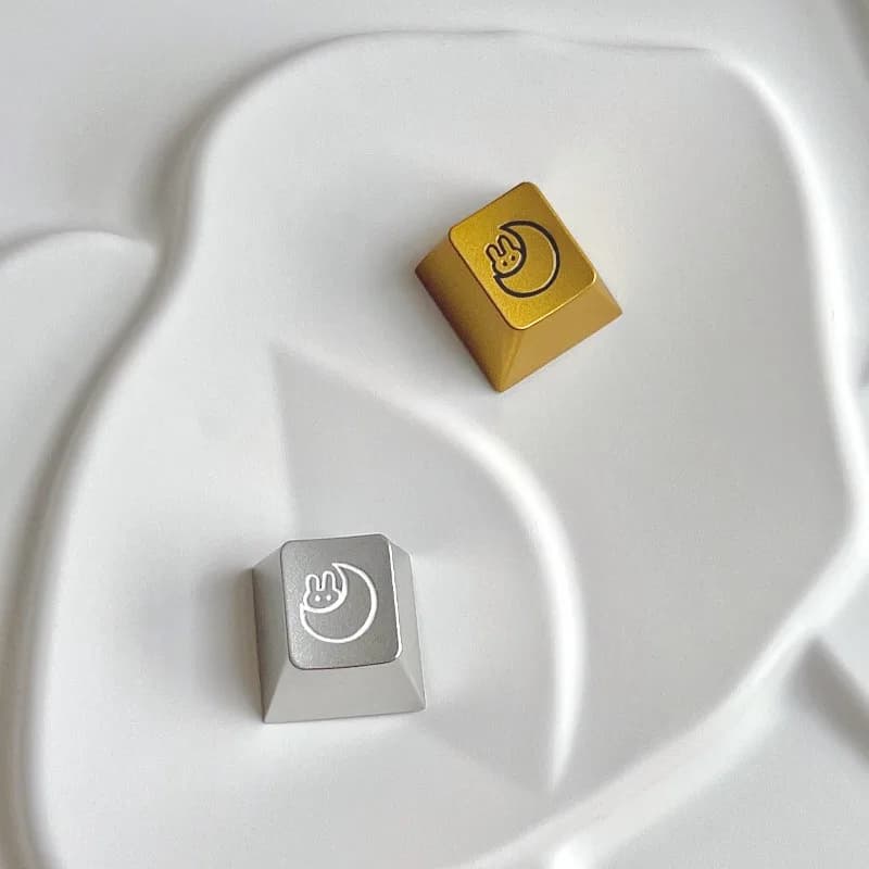 Keycap in Lega di Alluminio Rabbit ESC, Profilo Cherry Personalizzato R4 1U, Tasti Artigianali CNC per Tastiera Meccanica, Accessori per Gaming