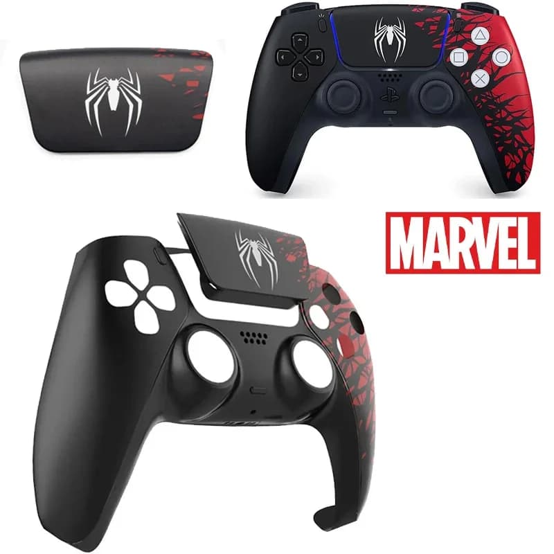 Marvel Spiderman Case for PlayStation 5 Controller Shell Touchpad Gamepad Cover Back Plates Handle Case for PS5 Controller
