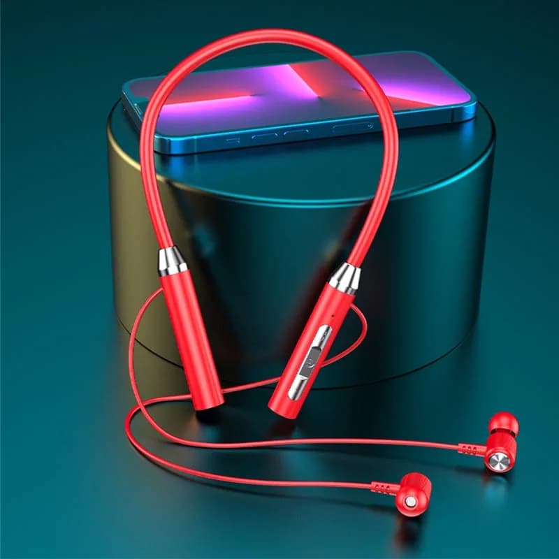 Bluetooth Wireless Headset with Neck Headset In-ear Headset with Microphone Magnetic Adsorption Sports Headphones Waterproof All Phones